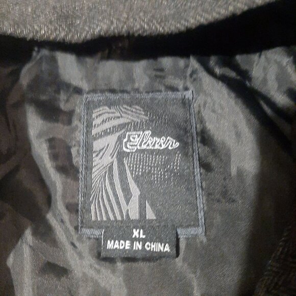 Y2k Elixir Jacket XL Gray tweed full Zip Hooded Insulated Lining pockets Aviator - Picture 2 of 9